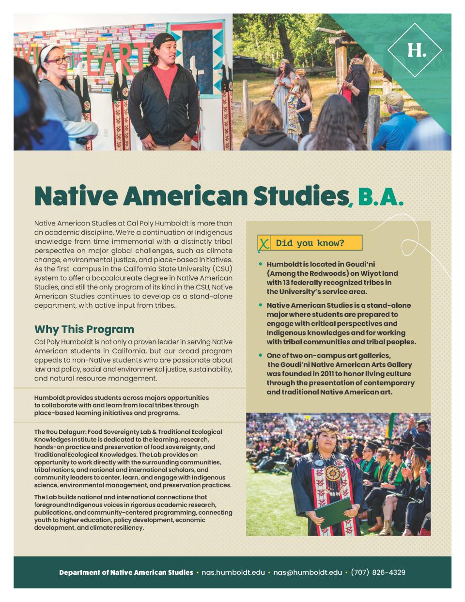 Native American Studies Program Fact Sheet 